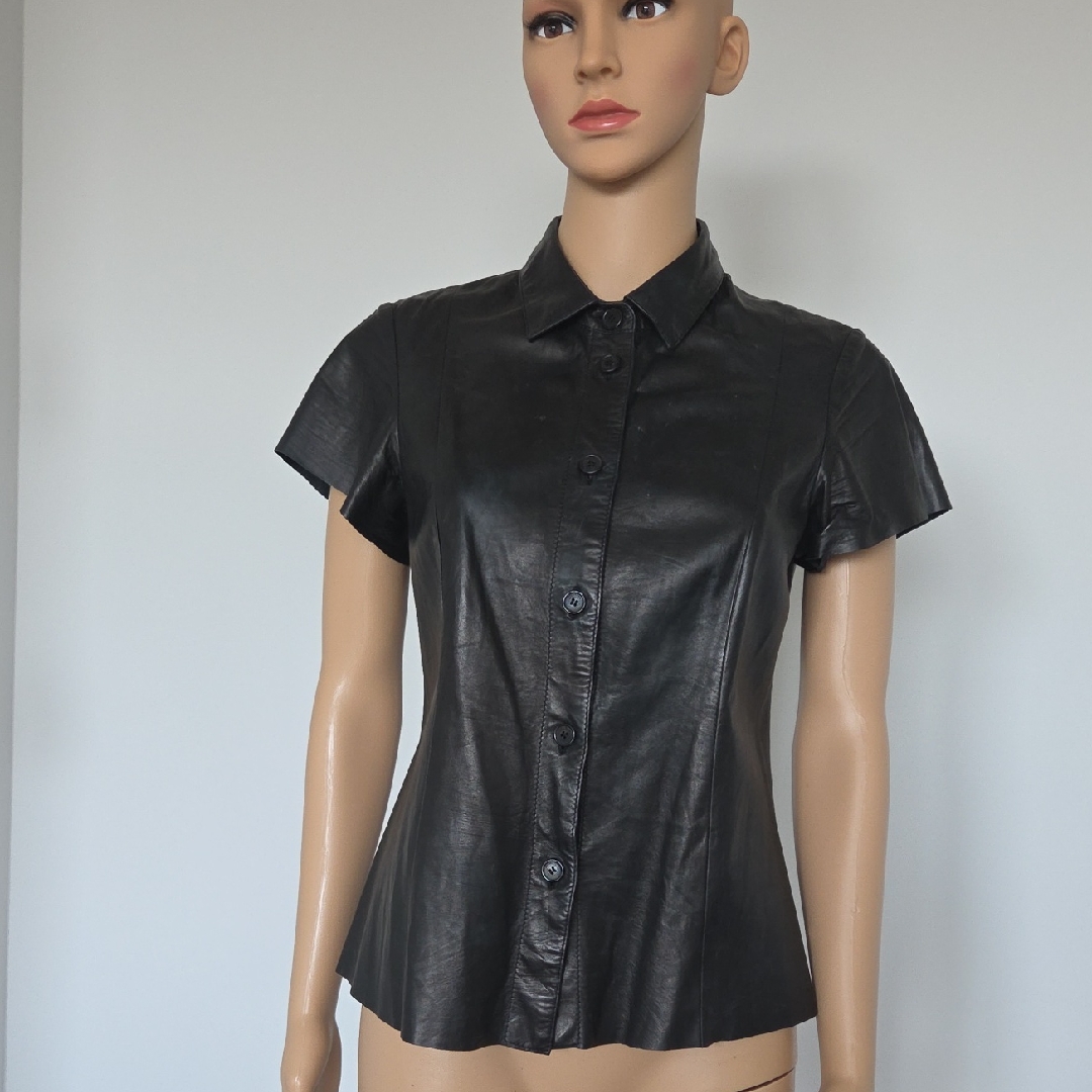 Drome Black Fitted Short Sleeve Button Down Shirt
